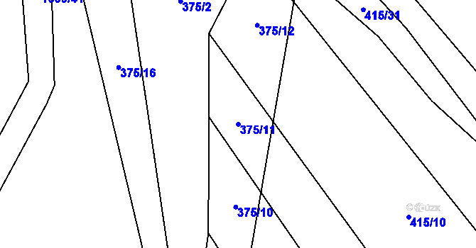 Parcela st. 375/11 v KÚ Rozkoš u Jevišovic, Katastrální mapa