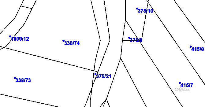 Parcela st. 375/20 v KÚ Rozkoš u Jevišovic, Katastrální mapa