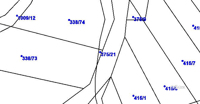 Parcela st. 375/21 v KÚ Rozkoš u Jevišovic, Katastrální mapa