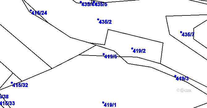 Parcela st. 419/5 v KÚ Rozkoš u Jevišovic, Katastrální mapa