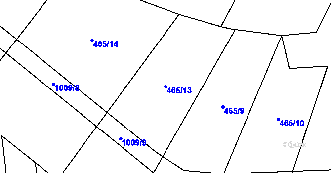 Parcela st. 465/13 v KÚ Rozkoš u Jevišovic, Katastrální mapa
