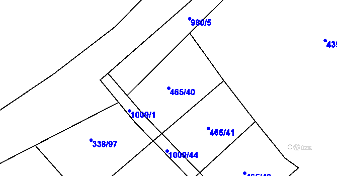Parcela st. 465/40 v KÚ Rozkoš u Jevišovic, Katastrální mapa