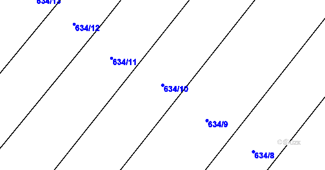Parcela st. 634/10 v KÚ Rozkoš u Jevišovic, Katastrální mapa