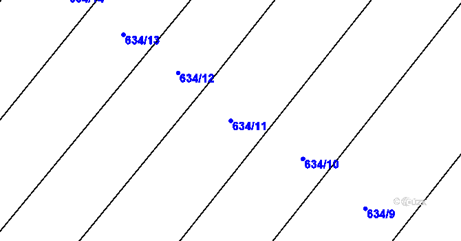 Parcela st. 634/11 v KÚ Rozkoš u Jevišovic, Katastrální mapa