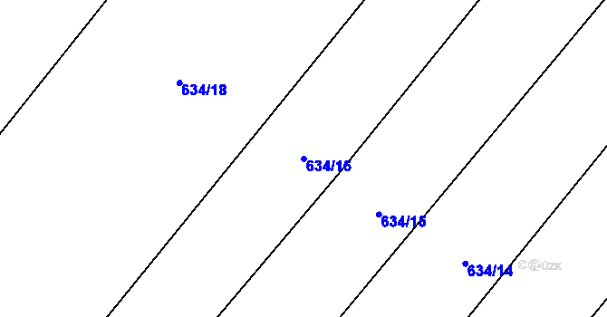 Parcela st. 634/16 v KÚ Rozkoš u Jevišovic, Katastrální mapa