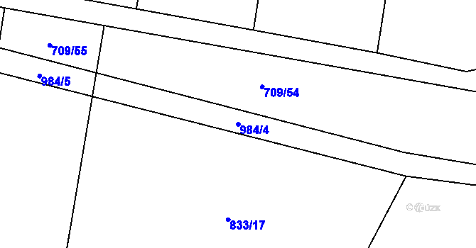 Parcela st. 984/4 v KÚ Rozkoš u Jevišovic, Katastrální mapa