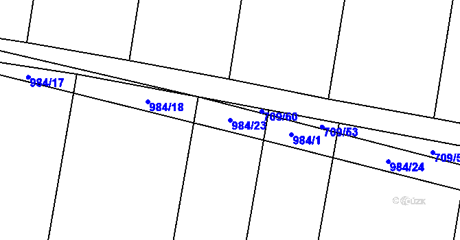 Parcela st. 984/23 v KÚ Rozkoš u Jevišovic, Katastrální mapa