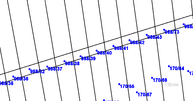 Parcela st. 988/40 v KÚ Rozkoš u Jevišovic, Katastrální mapa