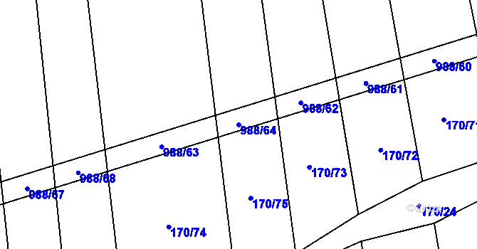Parcela st. 988/64 v KÚ Rozkoš u Jevišovic, Katastrální mapa
