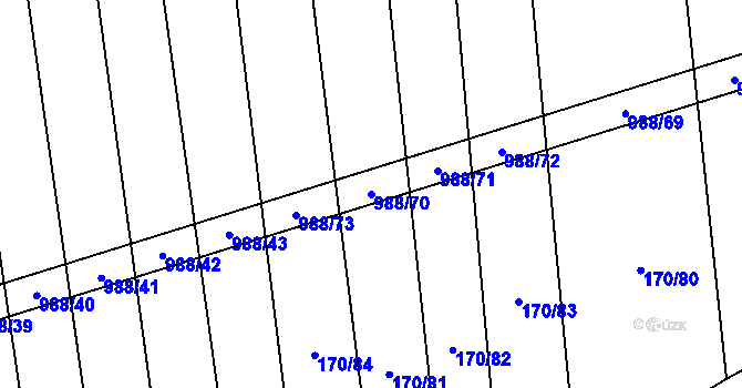 Parcela st. 988/70 v KÚ Rozkoš u Jevišovic, Katastrální mapa