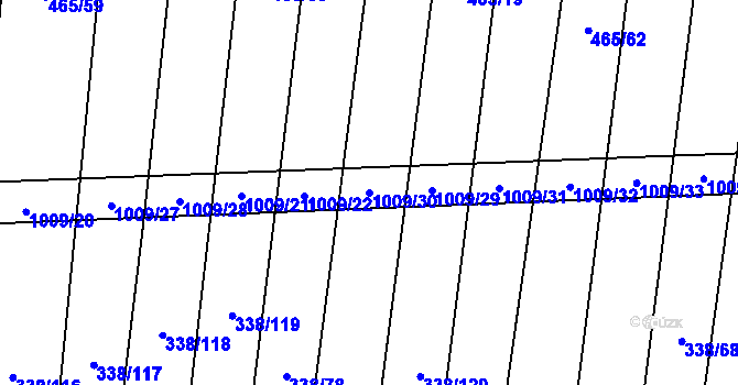 Parcela st. 1009/30 v KÚ Rozkoš u Jevišovic, Katastrální mapa