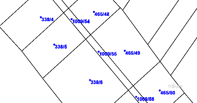 Parcela st. 1009/55 v KÚ Rozkoš u Jevišovic, Katastrální mapa
