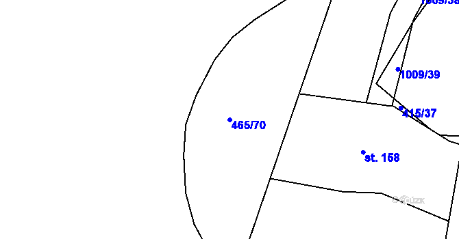 Parcela st. 465/70 v KÚ Rozkoš u Jevišovic, Katastrální mapa