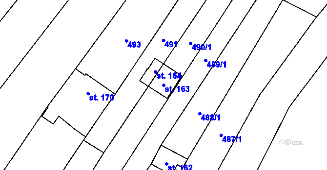 Parcela st. 163 v KÚ Rozkoš u Jevišovic, Katastrální mapa