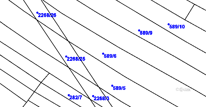 Parcela st. 589/6 v KÚ Rozseč u Třešti, Katastrální mapa
