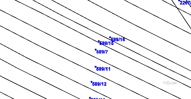 Parcela st. 589/7 v KÚ Rozseč u Třešti, Katastrální mapa