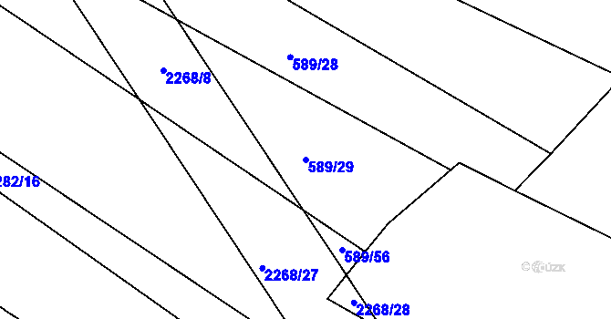 Parcela st. 589/29 v KÚ Rozseč u Třešti, Katastrální mapa