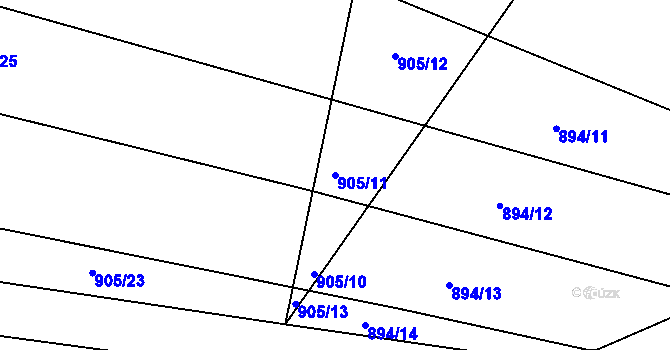 Parcela st. 905/11 v KÚ Rozseč u Třešti, Katastrální mapa