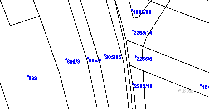 Parcela st. 905/15 v KÚ Rozseč u Třešti, Katastrální mapa