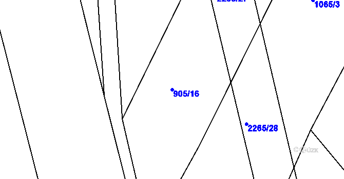 Parcela st. 905/16 v KÚ Rozseč u Třešti, Katastrální mapa