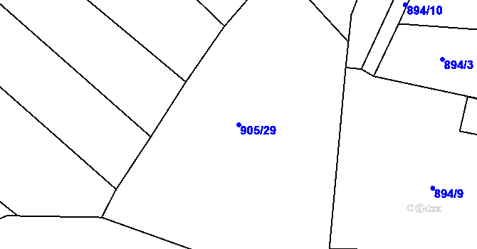 Parcela st. 905/29 v KÚ Rozseč u Třešti, Katastrální mapa