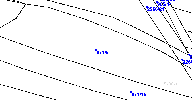 Parcela st. 971/6 v KÚ Rozseč u Třešti, Katastrální mapa