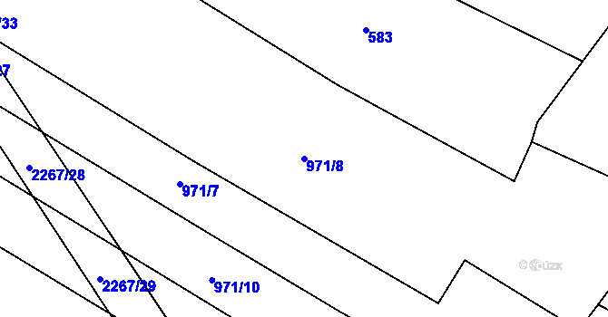 Parcela st. 971/8 v KÚ Rozseč u Třešti, Katastrální mapa