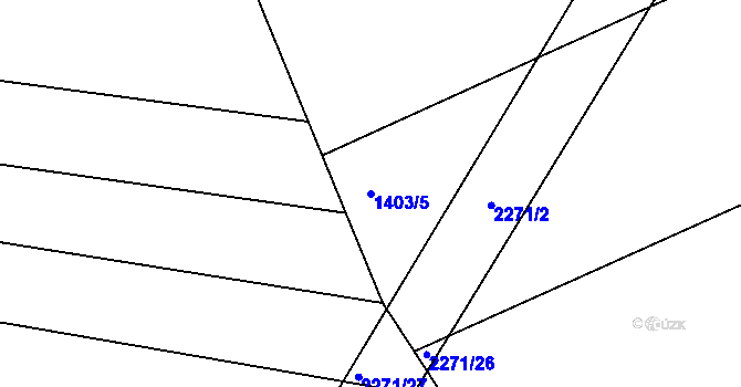 Parcela st. 1403/5 v KÚ Rozseč u Třešti, Katastrální mapa
