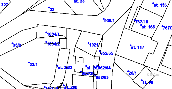 Parcela st. 25 v KÚ Rozseč nad Kunštátem, Katastrální mapa