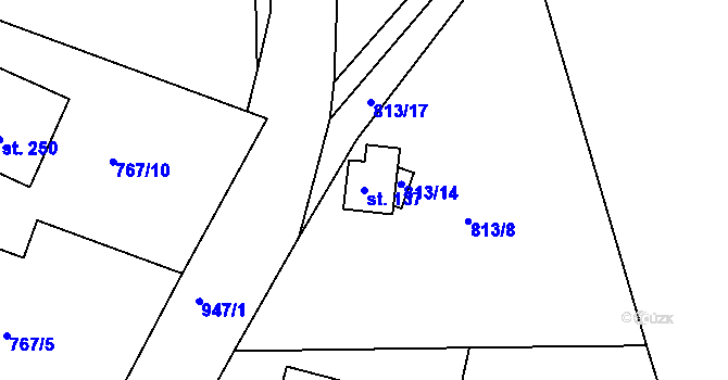 Parcela st. 137 v KÚ Rozseč nad Kunštátem, Katastrální mapa