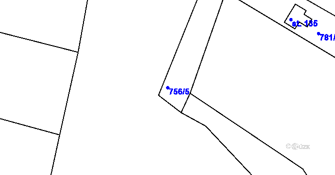 Parcela st. 756/5 v KÚ Rozseč nad Kunštátem, Katastrální mapa