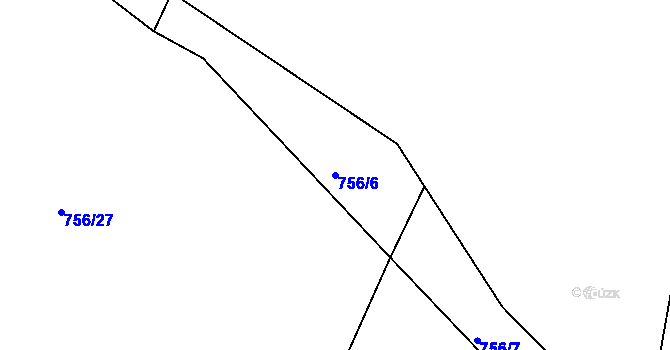 Parcela st. 756/6 v KÚ Rozseč nad Kunštátem, Katastrální mapa