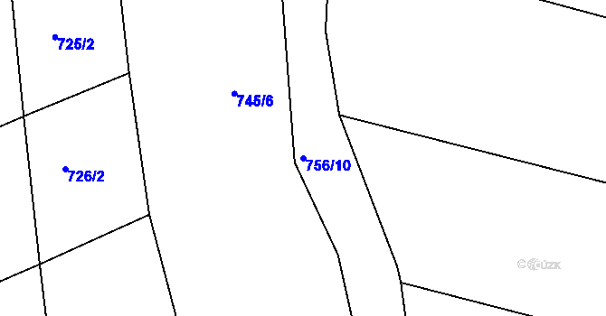 Parcela st. 756/10 v KÚ Rozseč nad Kunštátem, Katastrální mapa