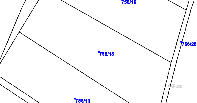 Parcela st. 756/15 v KÚ Rozseč nad Kunštátem, Katastrální mapa