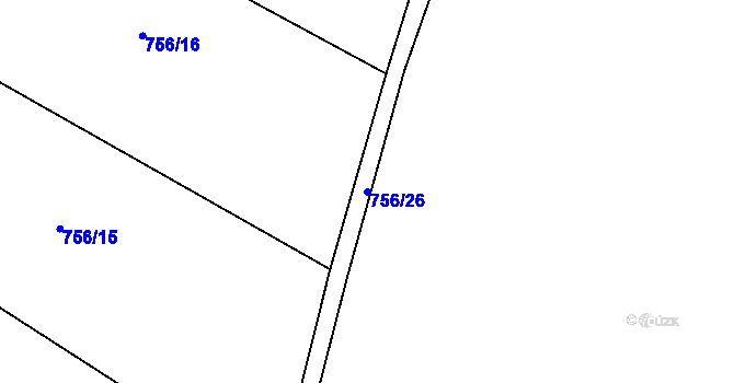 Parcela st. 756/26 v KÚ Rozseč nad Kunštátem, Katastrální mapa