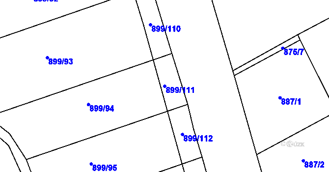 Parcela st. 899/111 v KÚ Rozseč nad Kunštátem, Katastrální mapa