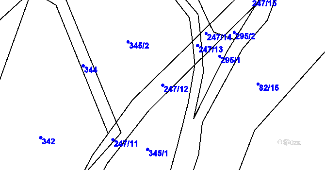 Parcela st. 247/12 v KÚ Kadešice, Katastrální mapa