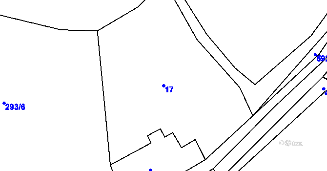 Parcela st. 17 v KÚ Šimanov na Šumavě, Katastrální mapa
