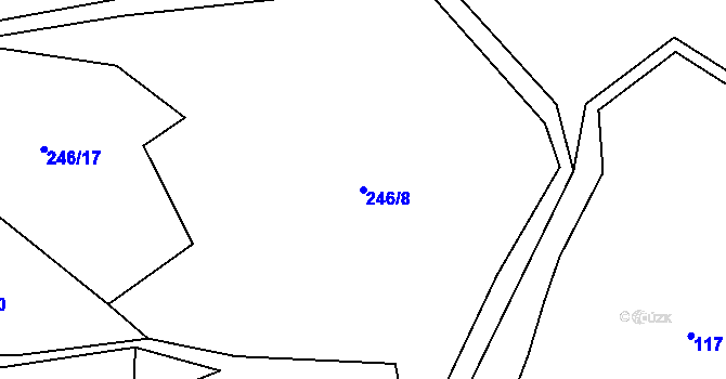 Parcela st. 246/8 v KÚ Šimanov na Šumavě, Katastrální mapa