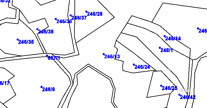 Parcela st. 246/13 v KÚ Šimanov na Šumavě, Katastrální mapa