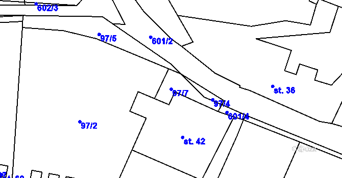 Parcela st. 97/7 v KÚ Šimanov na Šumavě, Katastrální mapa
