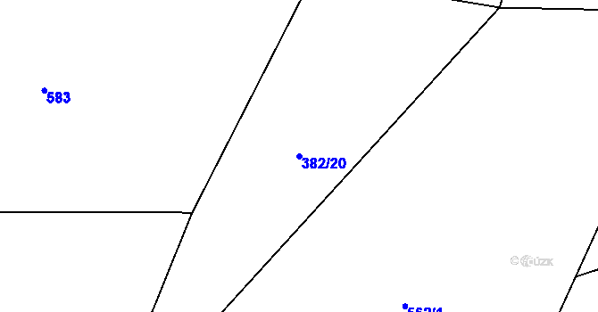 Parcela st. 382/20 v KÚ Šimanov na Šumavě, Katastrální mapa