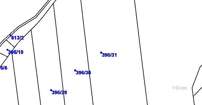 Parcela st. 396/31 v KÚ Šimanov na Šumavě, Katastrální mapa