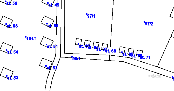 Parcela st. 66 v KÚ Šimanov na Šumavě, Katastrální mapa