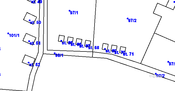 Parcela st. 68 v KÚ Šimanov na Šumavě, Katastrální mapa