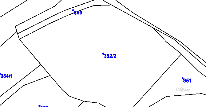 Parcela st. 352/2 v KÚ Rozsíčka, Katastrální mapa