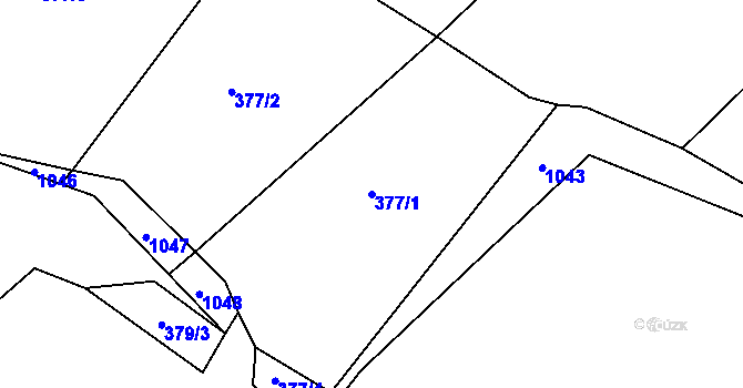 Parcela st. 377/1 v KÚ Rozsíčka, Katastrální mapa