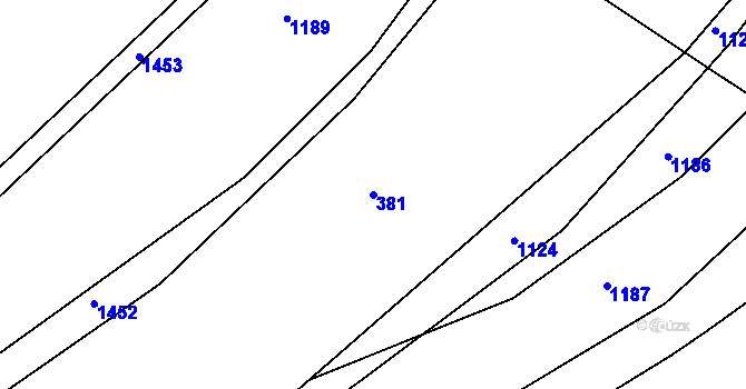 Parcela st. 381 v KÚ Rozsíčka, Katastrální mapa