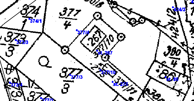 Parcela st. 267 v KÚ Rozsochatec, Katastrální mapa