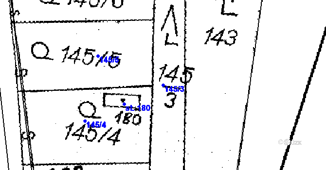 Parcela st. 145/3 v KÚ Rozsochatec, Katastrální mapa